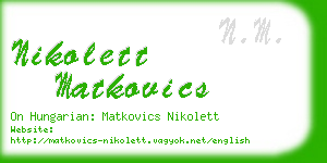 nikolett matkovics business card